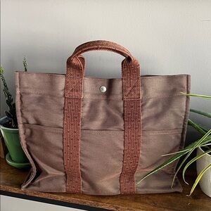 Hermes Brown East West Tote Bag